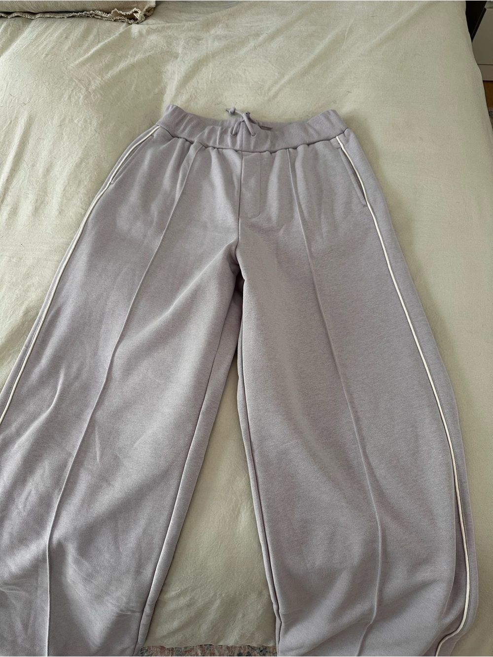 Scotch & Soda Light Purple Track Pants with White Piping